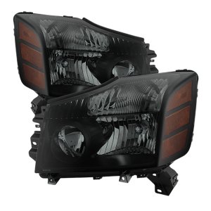 Nissan Titan Headlights - Front - SPYDER - xTune OE Style, OEM Amber - Black Smoked - `04-`14 Nissan Titan Headlights - Front - SPYDER - xTune OE Style, OEM Amber - Black Smoked - `04-`14