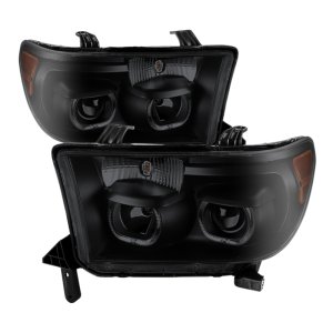 Toyota Tundra Headlights - Front - SPYDER - xTune Projector + LED Halo + AFS Delete - Smoked - `07-`13 Toyota Tundra Headlights - Front - SPYDER - xTune Projector + LED Halo + AFS Delete - Smoked - `07-`13