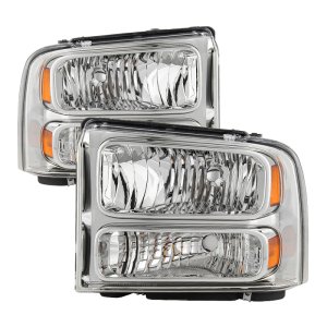 Ford F-250 Super Duty Headlights - Front - SPYDER - xTune - Chrome - `99-`04