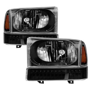 Ford F250 Headlights - SPYDER - OEM Style xTune - Black - `99-`04