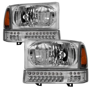 Ford F350 Headlights - SPYDER - xTune OEM Style - Chrome - `99-`04