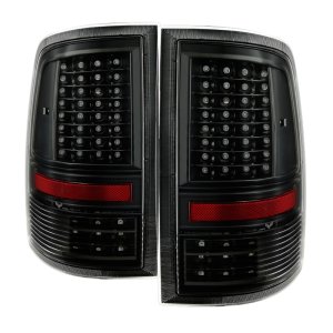Dodge Ram 1500 Tail Lights - SPYDER - xTune, C Shape LED - Black - `09-`14