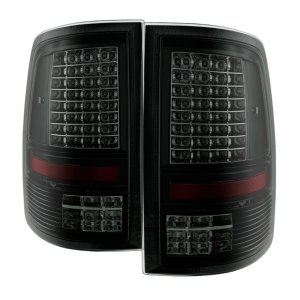 Dodge Ram 1500 Tail Lights - SPYDER - C Shape LED - Black Smoked - `09-`14