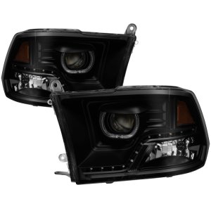 Dodge Ram Headlights - SPYDER - xTune Halo LED Projector - Black Smoke - `09-`14