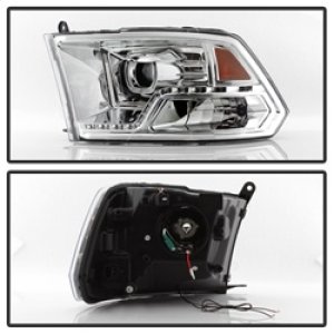 Dodge Ram Headlights - SPYDER - Halo LED Projector - Chrome - `09-`14