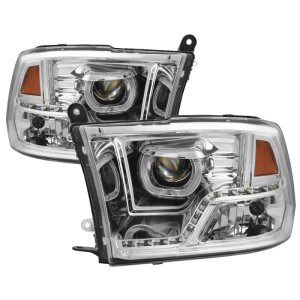 Dodge Ram Headlights - SPYDER - Halo LED Projector - Chrome - `09-`14