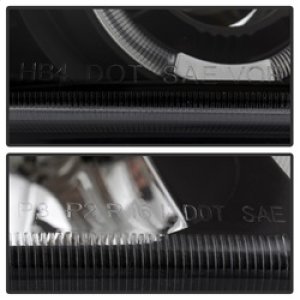 Chevrolet Silverado Headlights - SPYDER - Projector 4pcs - LED Halo - Black - `03-`06