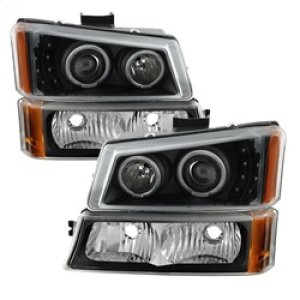 Chevrolet Silverado Headlights - SPYDER - Projector 4pcs - LED Halo - Black - `03-`06