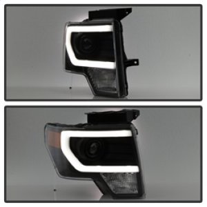 Ford F150 Headlights - SPYDER - xTune Light Bar DRL - Black - `09-`14