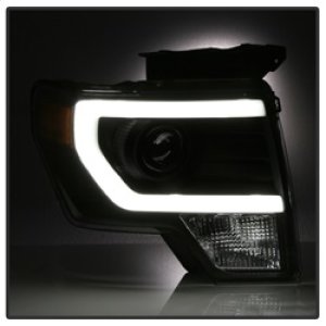 Ford F150 Headlights - SPYDER - xTune Light Bar DRL - Black - `09-`14