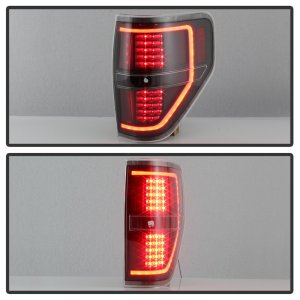 Ford F-150 Tail Lights - SPYDER - xTune Light Bar LED - Black - `09-`14