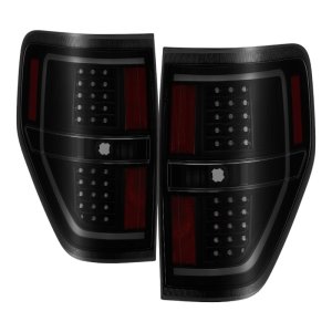 Ford F-150 Tail Lights - SPYDER - Light Bar LED - Black Smoke - `09-`14