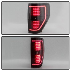 Ford F-150 Tail Lights - SPYDER - Light Bar LED - Black Smoke - `09-`14
