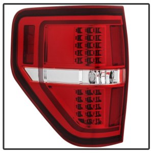 Ford F-150 Tail Lights - SPYDER - Light Bar LED - Red Clear - `09-`14