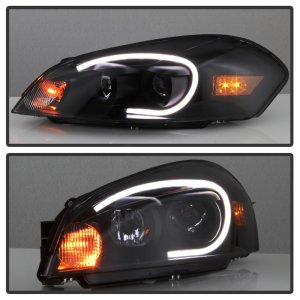 Chevrolet Impala Headlights - SPYDER - LED Light Bar - Black Smoke - `06-`13