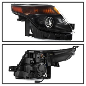 Ford Explorer Headlights - SPYDER - OEM Style Halogen - Black - `11-`15