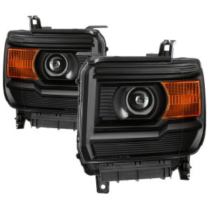 GMC Sierra 1500 Headlights - SPYDER - xTune OEM Style Halogen - Black - `14-`15