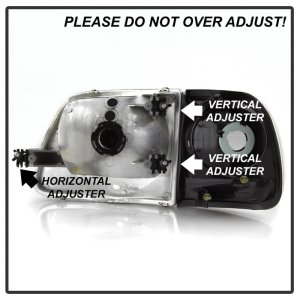 Ford F-150 Headlights - SPYDER - OEM Style w/Corner - Black - `97-`03