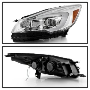 Ford Escape Headlights - SPYDER - LED Light Bar Halogen Projector - Chrome - `13-`16