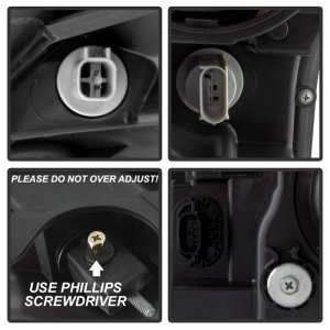 Ford F-150 Headlights - SPYDER - DRL LED Light Bar Projector - Black Smoke - `15-`17