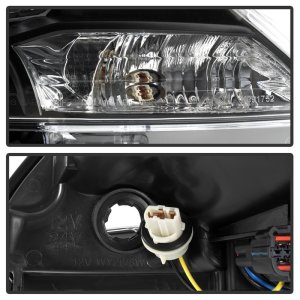 Nissan Sentra Headlights - SPYDER - DRL LED Light Bar Halogen Projector - Black - `13-`15