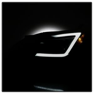 Nissan Sentra Headlights - SPYDER - DRL LED Light Bar Projector - Black Smoke - `13-`15