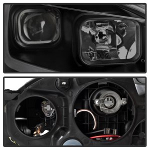 Nissan Sentra Headlights - SPYDER - DRL LED Light Bar Projector - Black Smoke - `13-`15