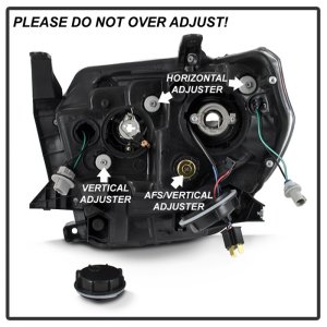 Toyota Tundra Headlights - SPYDER - DRL LED Light Bar Projector - Black - `14-`17