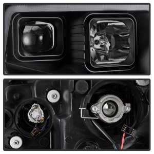 Toyota Tundra Headlights - SPYDER - DRL LED Light Bar Projector - Black Smoke - `14-`17