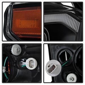 Toyota Tundra Headlights - SPYDER - DRL LED Light Bar Projector - Black Smoke - `14-`17