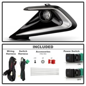 Toyota Corolla Hatchback Fog Lights - SPYDER - OEM Full LED w/ Switch - Clear - `23-`24