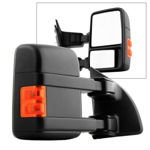 Ford F-250 Super Duty Side Mirror - Right - SPYDER - xTune + Manual Extendable + Manual Adjust + LED Signal (Amber) - Amber - `99-`14
