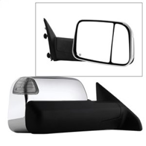 Dodge Ram 1500 Side Mirror - Right - SPYDER - Manual Extendable + Power Heated/Adjustable + LED Turn Signal + Chrome Housing - Chrome - `09-`10