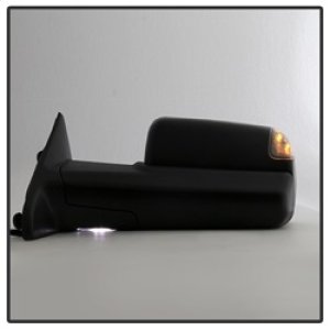 Dodge Ram 1500 Side Mirror - Left - SPYDER - Manual Extendable, Power Heated Adjustable, LED Turn Signal - Black - 2009