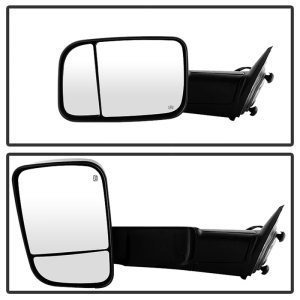 Ram 1500 Side Mirror - Left - SPYDER - Manual Extendable, Power Heated Adjustable, LED Turn Signal - Black - `10-`12