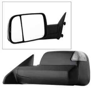 Ram 1500 Side Mirror - Left - SPYDER - Manual Extendable, Power Heated Adjustable, LED Turn Signal - Black - `10-`12