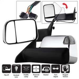 Dodge Ram 1500 Side Mirror Set - Left + Right - SPYDER - xTune, Manual Extendable, Power Adjustable, Heated, LED Turn Signal - `09-`10