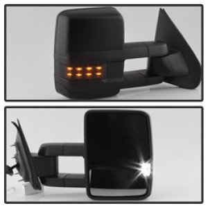 Chevrolet Silverado Side Mirrors - Left and Right - SPYDER - Heated LED Signal Telescoping - Smoke - `14-`16