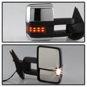 Chevrolet Silverado Side Mirrors - SPYDER - G3 Power Heated Amber LED Signal - Chrome - `07-`13