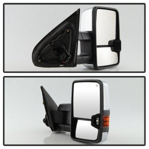 Chevrolet Silverado Side Mirrors - SPYDER - Heated Amber LED Signal G3 Power Telescoping - Chrome - `14-`16