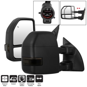 Ford Super Duty Side Mirrors - SPYDER - Heated LED Signal - Smoke - `99-`07