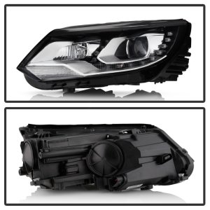 Volkswagen Tiguan Headlights - SPYDER - DRL LED Projector - Chrome - `12-`17