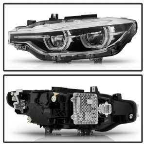 BMW 3 Series Headlights - SPYDER - LED Projector - Chrome - `12-`27