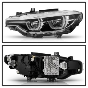 BMW 3 Series Headlights - SPYDER - LED Projector - Chrome - `12-`27