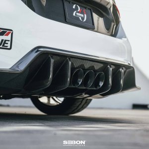 Honda Civic Type R Rear Diffusers - Seibon - MB-Style - Carbon Fiber - `23-`27