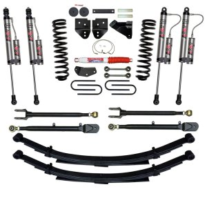 Ford F-350 Super Duty Suspension Lift Kit - Front + Rear - Skyjacker - 4-Link Conversion with ADX 2.0 Adventure Series Remote Reservoir Monotube Shocks, Softride Technology - `08-`10