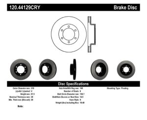Toyota 4Runner Brake Rotor (1) - Front - Stoptech - Cryo Treated - Black - `03-`09