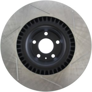 Audi S8 Brake Rotor (1) - Front Right - Stoptech - Sport Slotted Cryo - Black - `07-`09