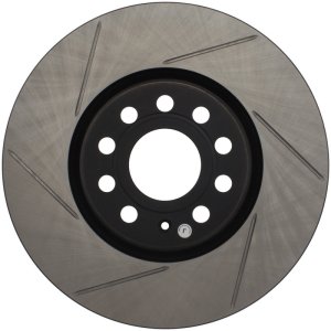 Volkswagen Beetle Brake Rotor (1) - Front Right - Stoptech - Slotted - Black - `12-`19