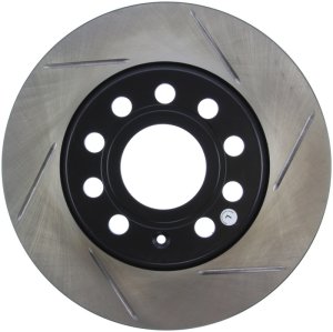 Volkswagen Eos Brake Rotor (1) - Rear Left - Stoptech - Sport Slotted, Black E-Coated - Black - `09-`16